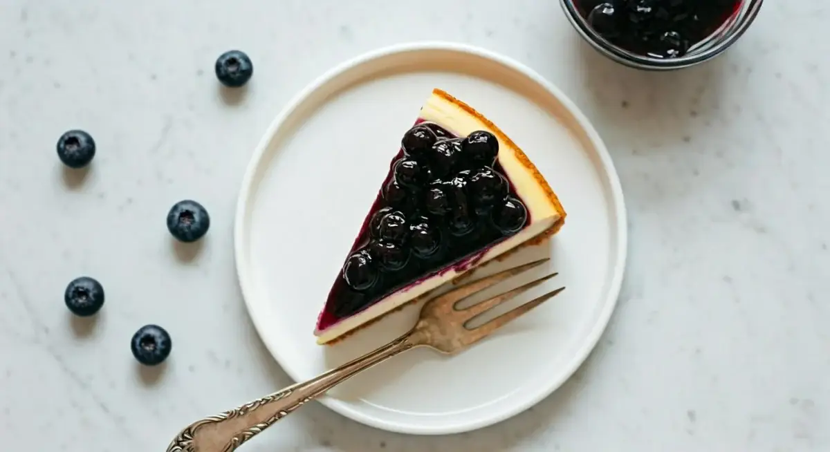 Blueberry Cheesecake Recipe: Creamy Perfection with Homemade Blueberry Sauce - Slider